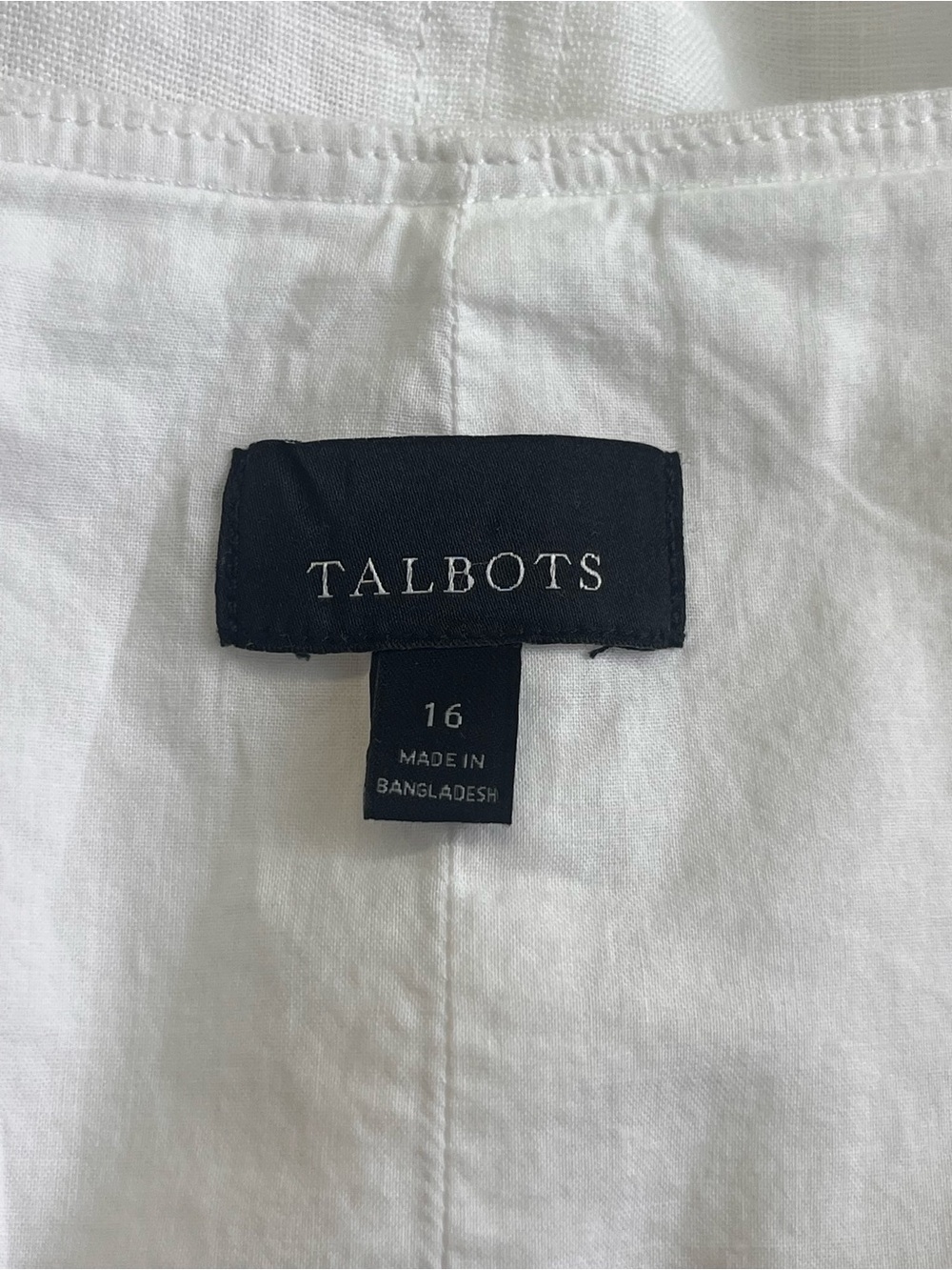 Talbots White 100% Linen Button Front Belted Midi Dress Size 16 Lined Pockets - Picture 9 of 12